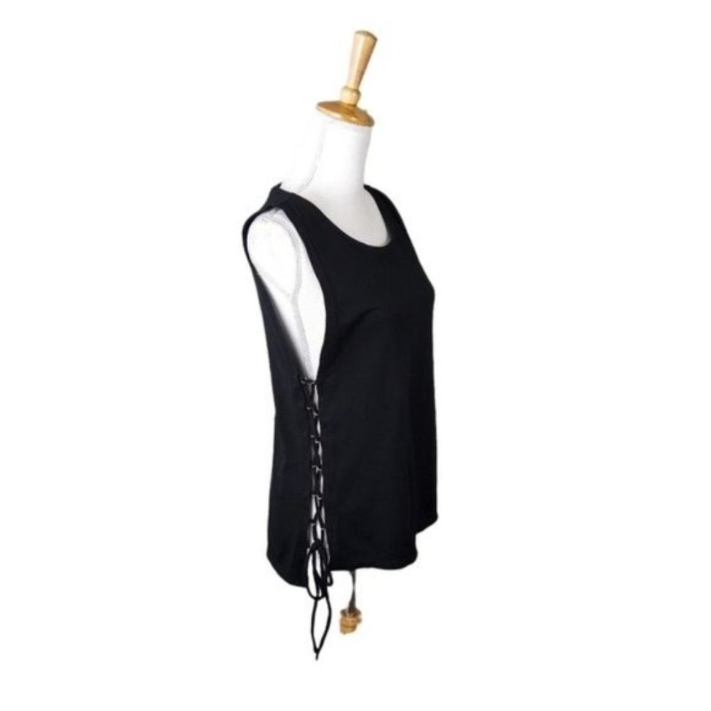 Seafolly InkaGypsy Lace Up Tank Top Black Size Large